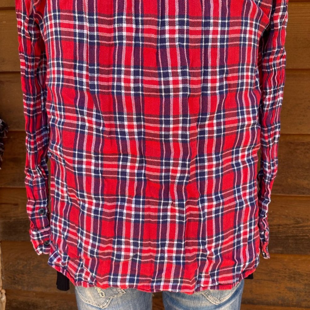 Ralph Lauren Denim & Supply Red flannel Button Down Plaid Shirt Size S - Picture 9 of 10